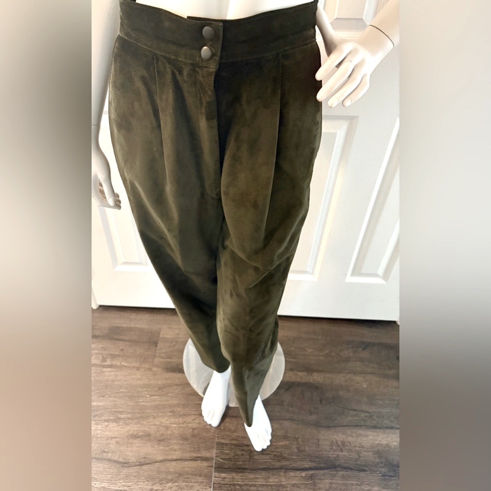 Danier Dark Forest Green Suede Trousers - Gently used condition
